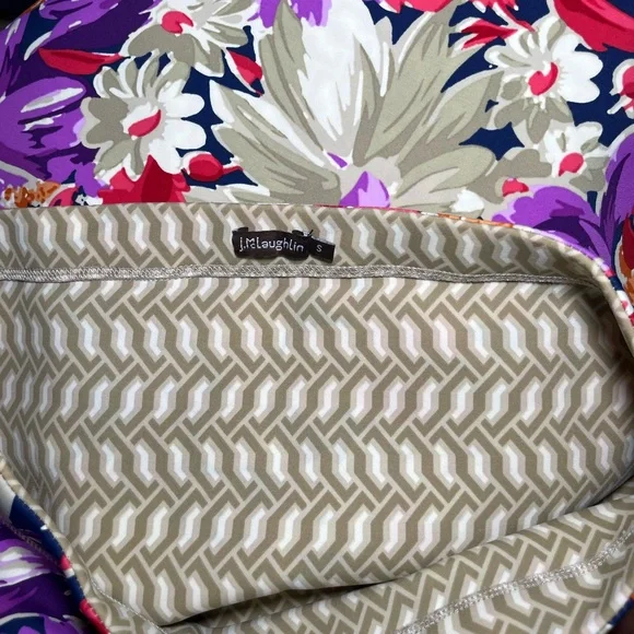 J. McLaughlin Womens Halle Reversible Skirt Palmer Floral Geo Pull On Size Small - Picture 7 of 9